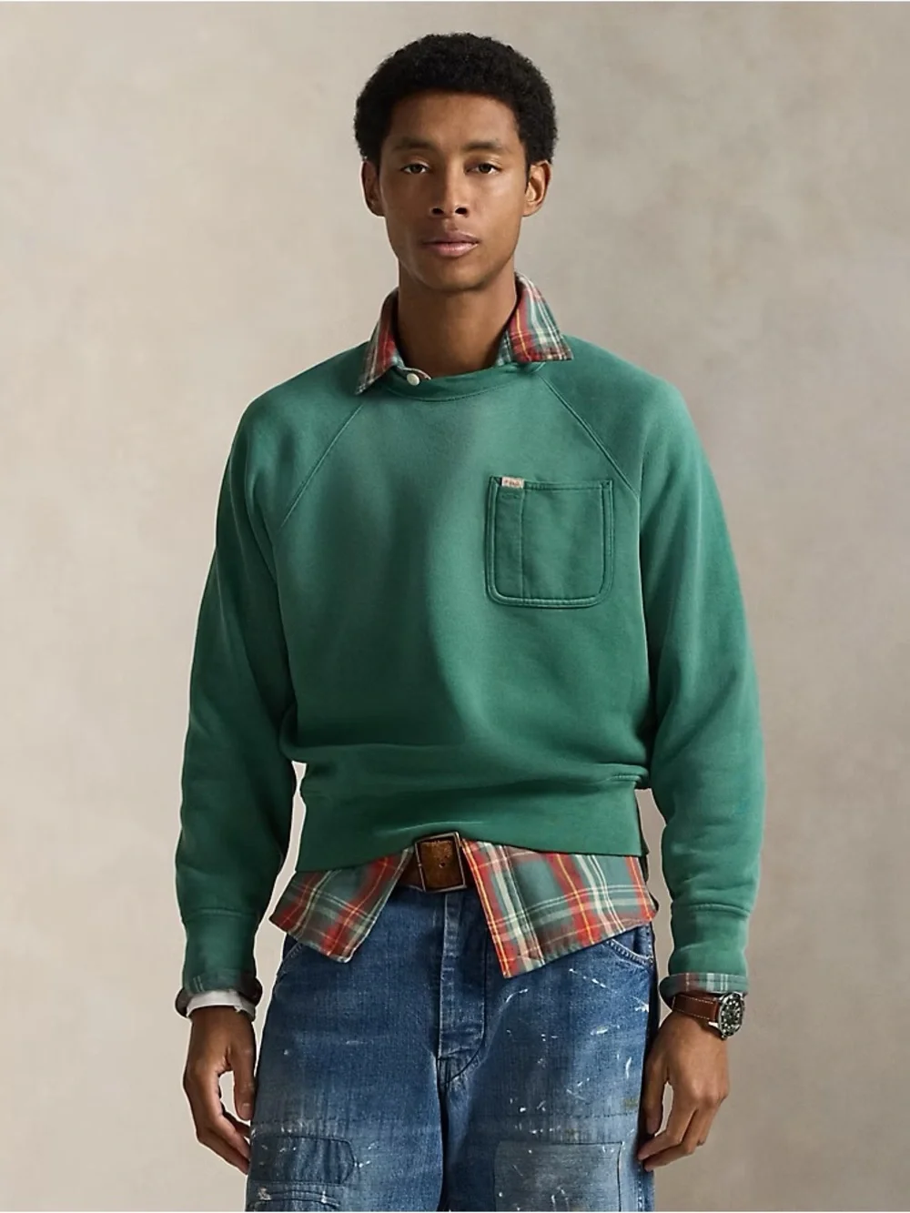 Polo Ralph Lauren Vintage Fit Fleece Logo Sweatshirt Men’s Size XL Antique Green